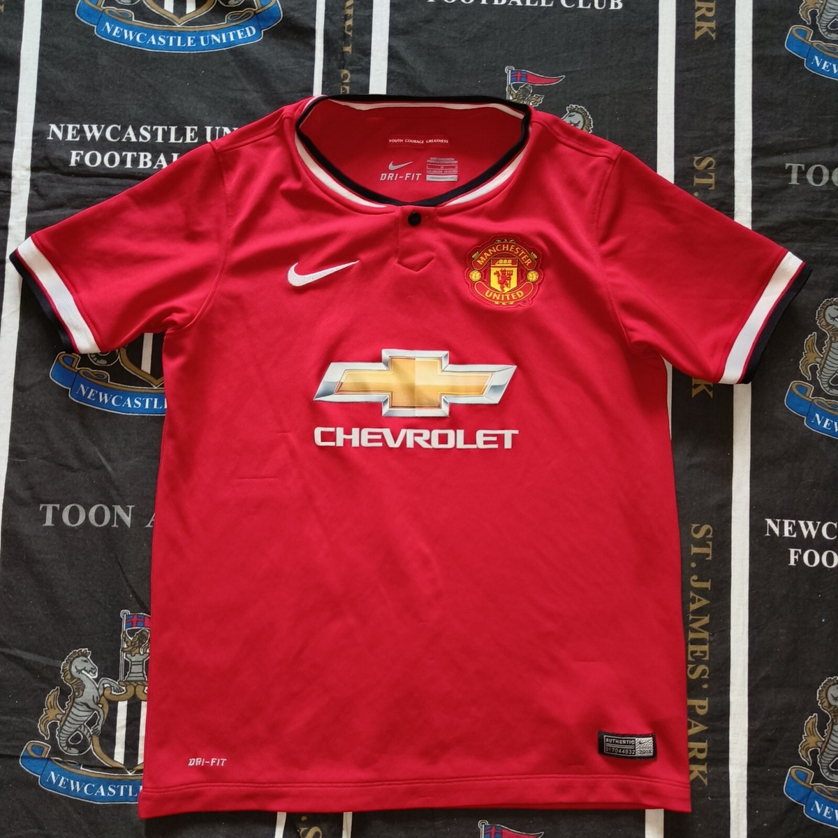 Manchester United Home Football Shirt Jersey 2014 2015 Nike Kids