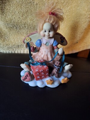 Vintage Home Trend Angel Figurine - Red Yarn Hair 4'' x 3.5''