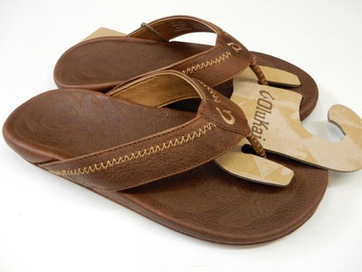Hiapo Leather Beach Sandals - Teak 