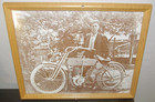 Framed Vintage Harley Davidson Motorcycle Racing Man Cave Decor Poster Print #1 — photo 1