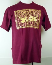 VTG Nassau Bahamas Dark Red Native Folk Art Print T-Shirt L Made in USA