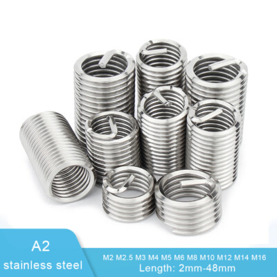 Set Riparazione Filettature Helicoil - 50 Inserti Acciaio Inox M2 X 2D Con Attrezzi