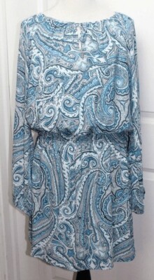 NWOT White House Black Market Paisley Blouson Fluence Midi Dress Women Size 24W