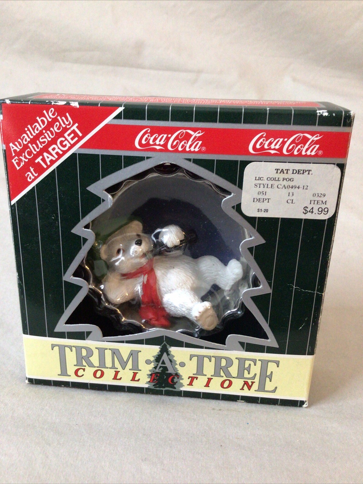 1998 Coca Cola Coke  Trim A Tree Collection Ornament  Polar Bear Figure (O)
