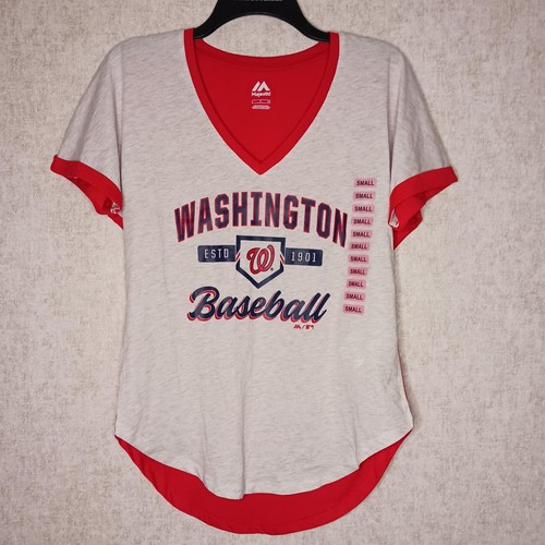 Majestic Washington Nationals T Shirt Womans Size Small Short Sleeve MLB New