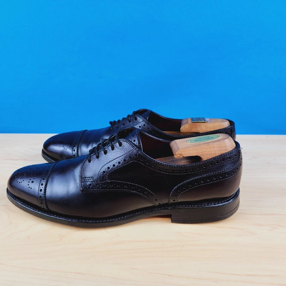 Allen Edmonds Sanford Mens Size 10 Shoes USA Black Calfskin Cap Toe Shoes 5277 - Image 4 of 4