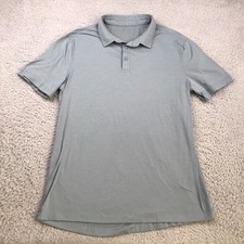 Lululemon Evolution Polo Shirt Mens M Gray Short Sleeve Performance Golf Casual