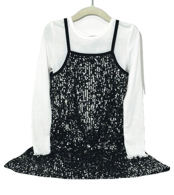 Art Class Girls Sequin Dress Outfit XS 4/5 Black Sparkly Party Dress