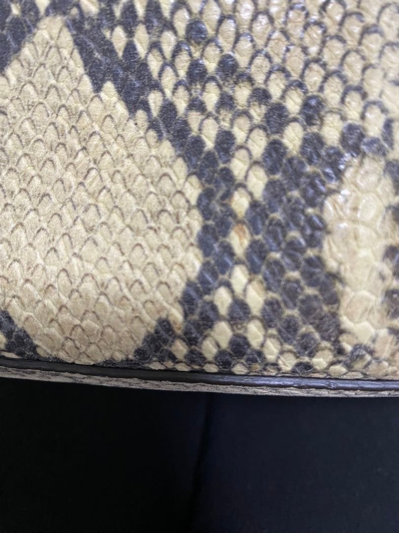 FURLA Python Pattern Snake Handbag Embossed Leath… - image 9