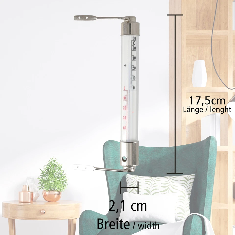 Fensterthermometer Wiener Analog Thermometer Außen Fensterrahmen Fenster - Bild 3 von 4