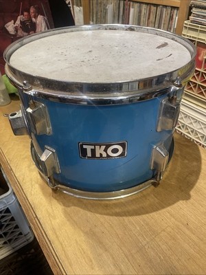 TKO 12  Rack Tom Light Blue Repaired Missing Bottom Head Parts Project