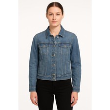 Aeropostale Jacket Women's Size Medium Blue Denim Button Up Distressed