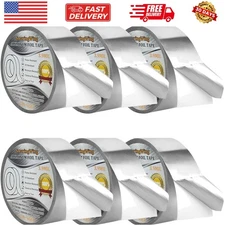 6Rolls Aluminum Foil Tapes, HVAC Duct Tape Heavy Duty, Silver Metal Adhesive ...