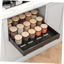 Expandable Pull Out Cabinet 20.5"D x 12.6"-20.5"W 1Pack Upgraded Black