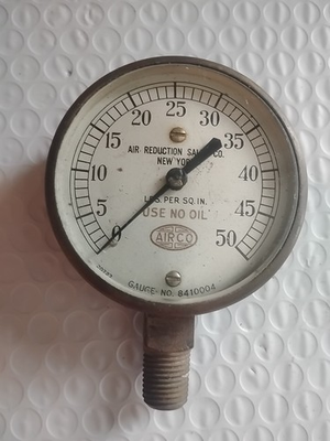 #ad #ad Vintage AIRCO Brass Pressure Gauge 0–50 PSI Air Reduction. Gauge Number 8410004 $26.00