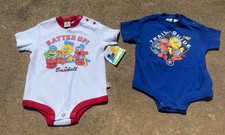 VTG Sesame Street 12M Elmo White NEW w/tags Blue EUC Baseball Trail