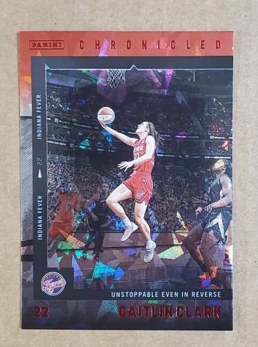 2025 Panini Caitlin Clark Chronicled #35 SP Red Cracked Ice Prizm