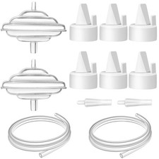 PumpMom-us Breast Pump Parts for Spectra, Duckbill Valve Tubes Backflow Prote...