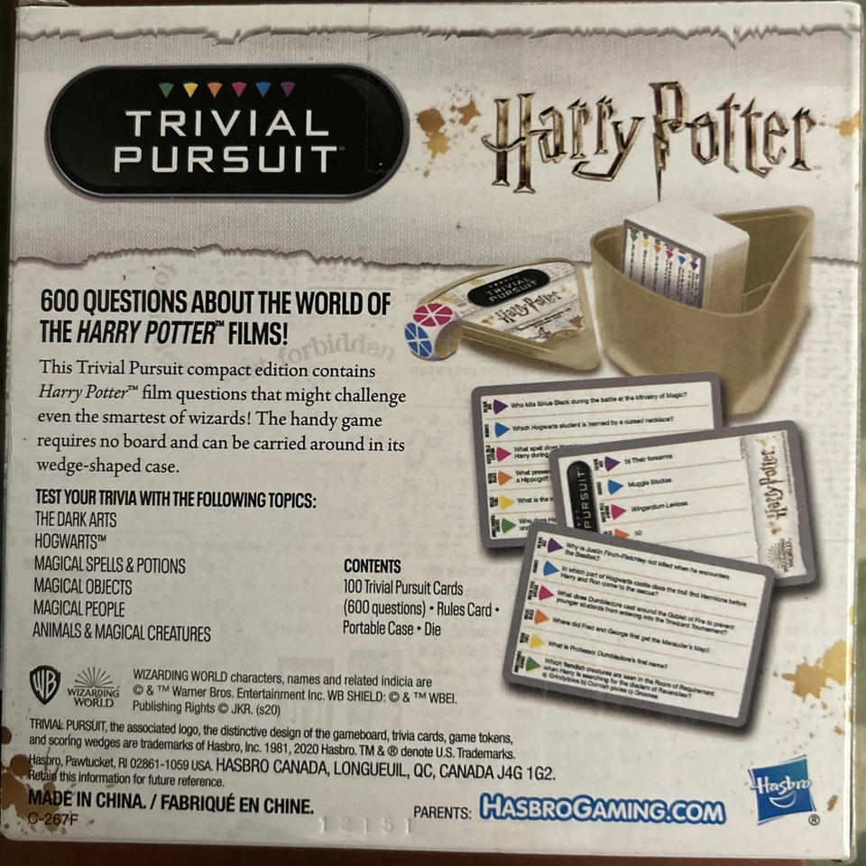 Hasbro Gaming Wizarding World Harry Potter Trivial Pursuit Trivia Game Brand New - Image 2 of 3