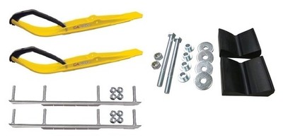 C&A Pro Yellow Razor Snowmobile Skis w/ 7.5'' Shaper Bars Complete Kit 2016+