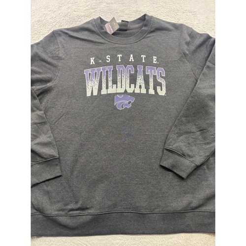 Captivating Mens K-State Wildcats Crewneck Sweatshirt Charcoal Gray NWT 2XL