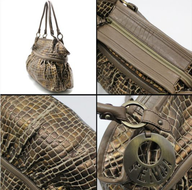 Fendi Brown Metallic Chef Large Shoulder Bag Leather Used — image 7