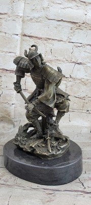 Japanese Samurai Warrior Bronze Statue Sculpture Figure Signed Original 9'' x 5''