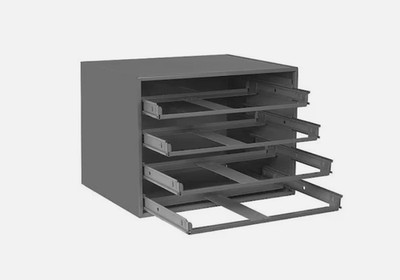 Durham Mfg 303-95 Sliding Drawer Cabinet Frame W/ 4 Drawers, 20 In W X 15 3/4