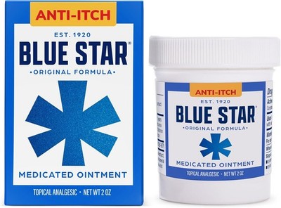 Blue Star Original Medicated Ointment Anti Itch Fast Acting Relief Soothing 2 oz