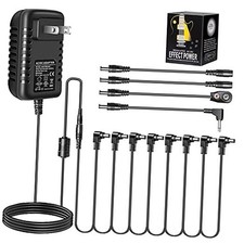 DC 9V Guitar Pedal Power Supply Adapter 9V DC 2A 2000mA Tip Negative 8 Way