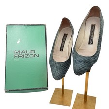 Maud Frizon Paris Vintage Lizard Embossed Pumps Blue EU 35 Italy
