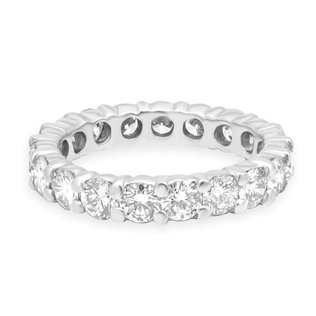 Platinum Shared Prong Set Round Diamond Eternity Band
