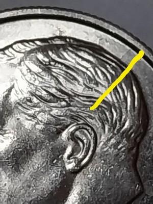 2022 P Error Roosevelt Dime. Obv. Die Crack W/Die Chips. Rev. Die Chip On Torch.