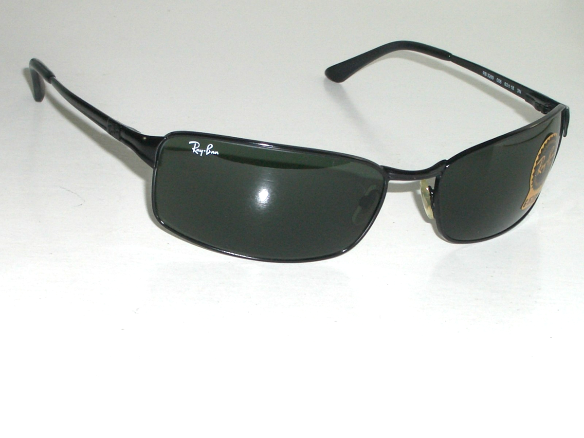 RAY BAN RB3269 006 63[]18 BLACK FLEX HINGE G15 RECTANGULAR METAL