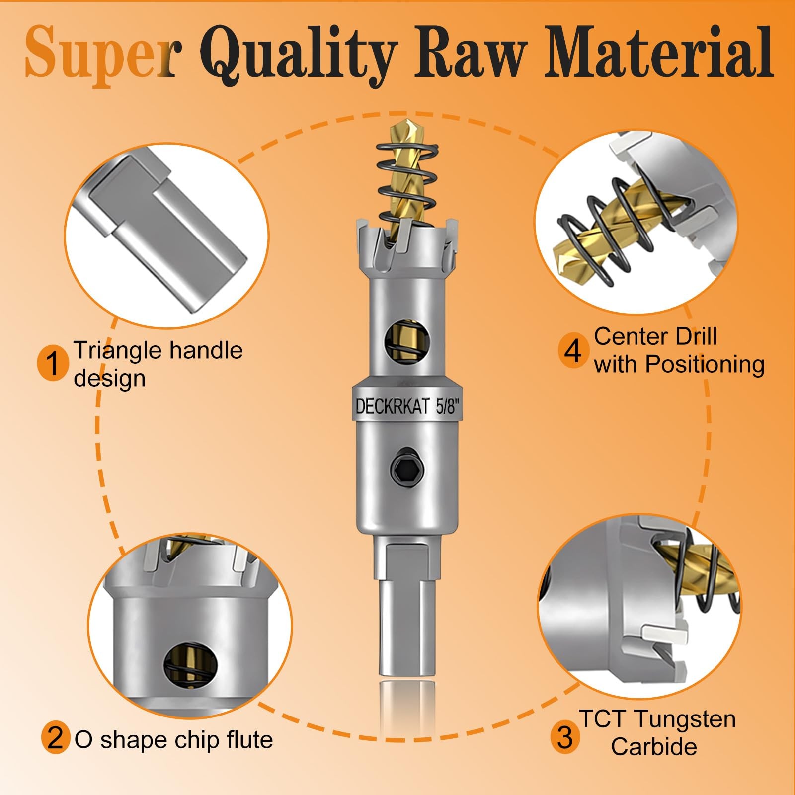 TCT Hole Saws Tungsten Carbide Tipped 16mm 5/8in 2 Pcs Metal Plastic