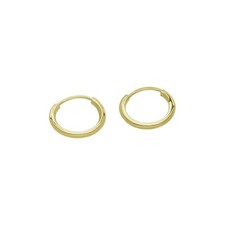 14k Gold Small Endless Hoop Earrings for Ears, Cartilage, Nose or Lips, 10mm