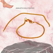 Stunning Gold plated Anklet Ankle Chain Indian Payal Bollywood Single or Pair
