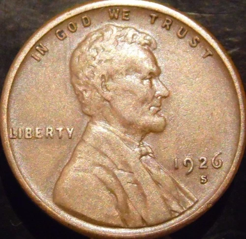 1926-S Lincoln Cent Choice VF/XF Brown Original