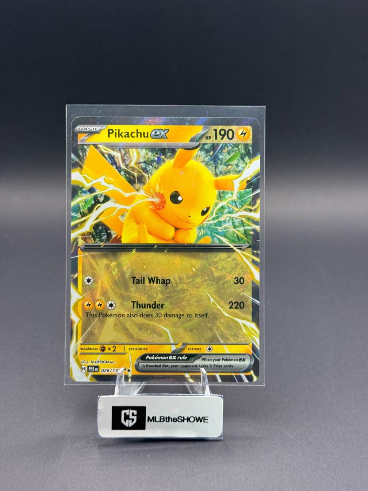 Pikachu ex  Pokemon Prismatic Evolutions 028/131 Double Rare Holofoil Near Mint