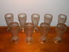 MINT  (9) VINTAGE MALT  SHOP GLASSES FOUNTAIN MILK SHAKE FOOTED 7 INCH TALL