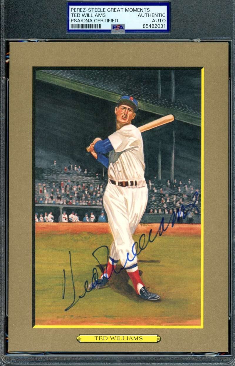Ted Williams PSA DNA Signed Perez Steele Great Moments Postcard Autograph
