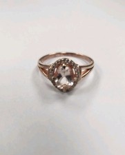 Peach Morganite Rose Gold Over Sterling Silver Ring 3156