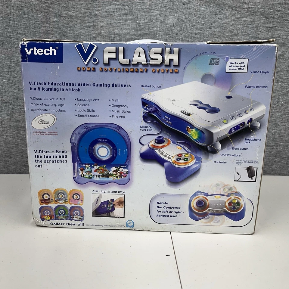 VTech V.FLASH Home Edutainment System With Jumpin Bean Island Game 80-70000 NIB - Image 2 of 4
