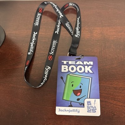 Jacknjellify BFDIA 25 Battle for Dream Island Lanyard ID Badge Book Needle