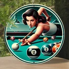 Retro Billiard Ball Aluminum Vintage Pool Tin Metal Signs Home Décor 8x8