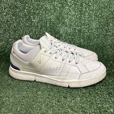 On The Roger Advantage Men  s 10.5 Gray Leather Tennis Sneakers CloudTec Swiss