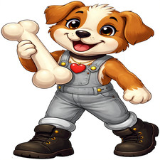 30 Custom Cute Puppy With Bone Personalized Address Labels
