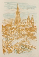 Wilhelm Geyer (1900 - 1968). Orig.-Farblithographie. Das Münster in Ulm. 1935.