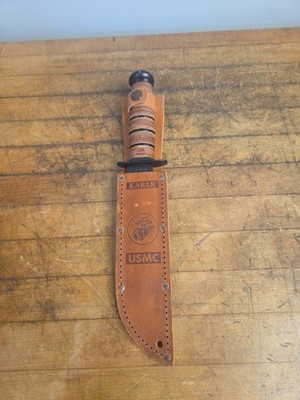 Ka-Bar USMC With leather sheath Excellent Condition 
