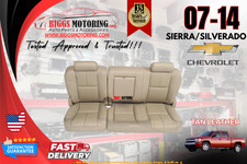 2007-2014 Chevy Sierra Silverado 2nd Row Factory Oem Seats Tan Leather
